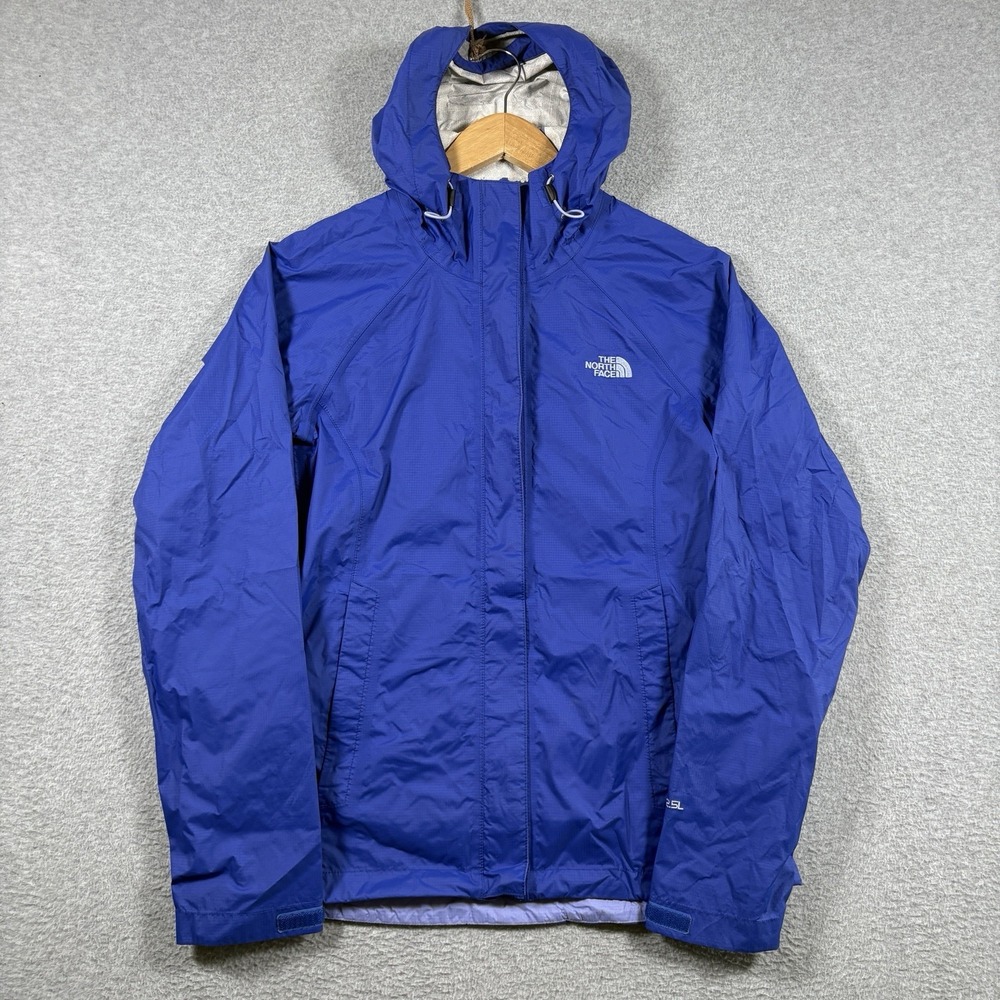 The North Face Venture Jacket Womens Small Blue Full Zip Hood Rain Hyvent 2.5L